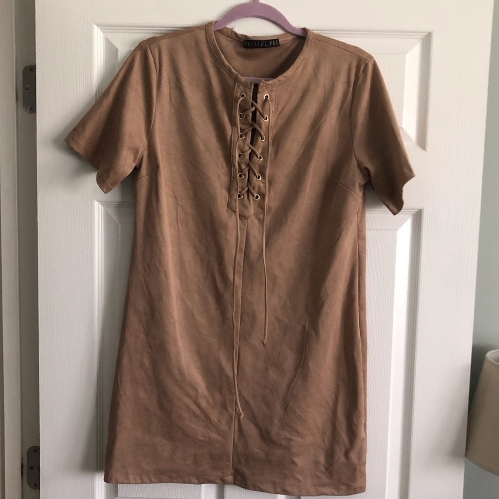 Potter’s Pot brown lace up dress in size M